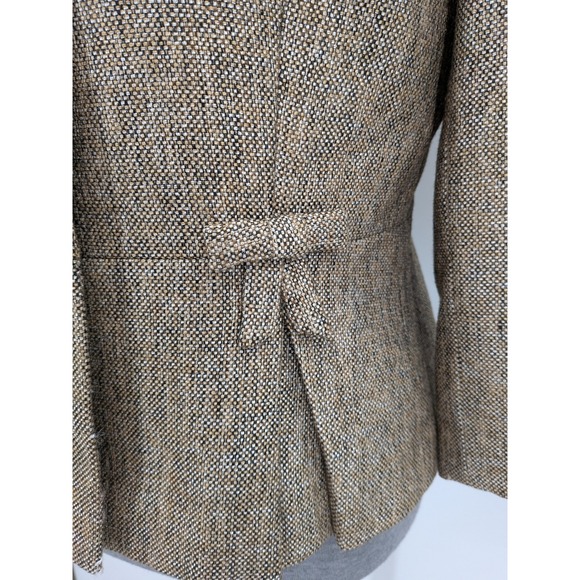 Professional Boss John Meyer Luxury Bronze Tweed Blazer Women 8 Peplum Bows - Picture 5 of 10